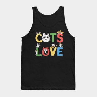 Cats Love funny cat lover shirt Tank Top